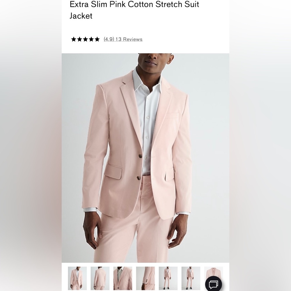 EXPRESS Extra Slim Pink Cotton Stretch Blazer